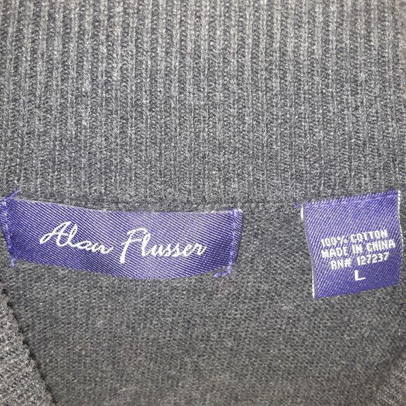 Alan Flusser Sweater Mens L Large Gray Half Zip Pullover Preppy - Picture 3 of 6